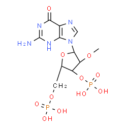ChemSpider 2D Image | 2'-O-Methylguanosine 3',5'-bis(dihydrogen phosphate) | C11H17N5O11P2