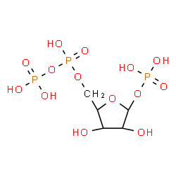 ChemSpider 2D Image | 5-O-[(R)-Hydroxy(phosphonooxy)phosphoryl]-1-O-phosphono-alpha-D-ribofuranose | C5H13O14P3