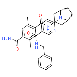 ChemSpider 2D Image | N-{(3-endo)-8-[5-(Benzylcarbamoyl)-2-pyridinyl]-8-azabicyclo[3.2.1]oct-3-yl}-2,5-dimethylterephthalamide | C30H33N5O3