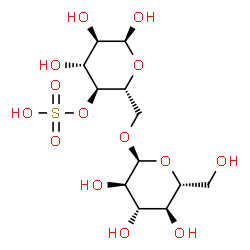 ChemSpider 2D Image | 6-O-alpha-D-Glucopyranosyl-4-O-sulfo-alpha-D-glucopyranose | C12H22O14S