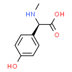 ChemSpider 2D Image | (2R)-(4-Hydroxyphenyl)(methylamino)acetic acid | C9H11NO3