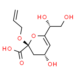 ChemSpider 2D Image | Allyl 3,5-dideoxy-6-[(1R)-1,2-dihydroxyethyl]-beta-L-glycero-hex-5-en-2-ulopyranosidonic acid | C11H16O7