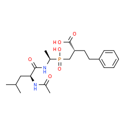 ChemSpider 2D Image | (2S)-2-{[{(1R)-1-[(N-Acetyl-L-leucyl)amino]ethyl}(hydroxy)phosphoryl]methyl}-4-phenylbutanoic acid | C21H33N2O6P