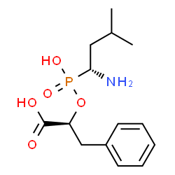 ChemSpider 2D Image | (2S)-2-({[(1R)-1-Amino-3-methylbutyl](hydroxy)phosphoryl}oxy)-3-phenylpropanoic acid | C14H22NO5P