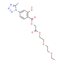 ChemSpider 2D Image | 2-[2-(2-Ethoxyethoxy)ethoxy]-2-oxoethyl 2-methoxy-4-(5-methyl-1H-tetrazol-1-yl)benzoate | C18H24N4O7