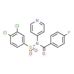 ChemSpider 2D Image | N-[(3,4-Dichlorophenyl)sulfonyl]-4-fluoro-N-(4-pyridinyl)benzamide | C18H11Cl2FN2O3S