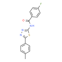ChemSpider 2D Image | 4-Fluoro-N-[5-(4-methylphenyl)-1,3,4-thiadiazol-2-yl]benzamide | C16H12FN3OS