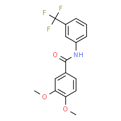 ChemSpider 2D Image | 3,4-Dimethoxy-N-[3-(trifluoromethyl)phenyl]benzamide | C16H14F3NO3