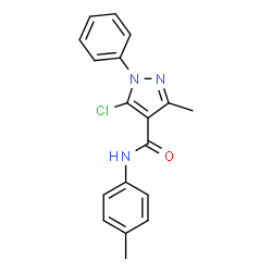 ChemSpider 2D Image | 5-Chloro-3-methyl-N-(4-methylphenyl)-1-phenyl-1H-pyrazole-4-carboxamide | C18H16ClN3O