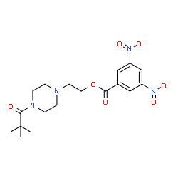 ChemSpider 2D Image | 2-[4-(2,2-Dimethylpropanoyl)-1-piperazinyl]ethyl 3,5-dinitrobenzoate | C18H24N4O7