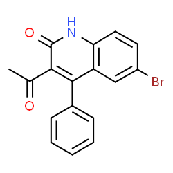 ChemSpider 2D Image | 3-Acetyl-6-bromo-4-phenyl-2(1H)-quinolinone | C17H12BrNO2