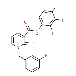 ChemSpider 2D Image | 1-(3-Fluorobenzyl)-2-oxo-N-(2,3,4-trifluorophenyl)-1,2-dihydro-3-pyridinecarboxamide | C19H12F4N2O2