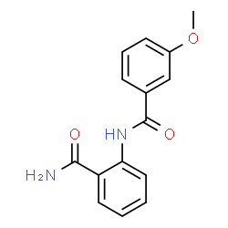 ChemSpider 2D Image | N-(2-Carbamoylphenyl)-3-methoxybenzamide | C15H14N2O3