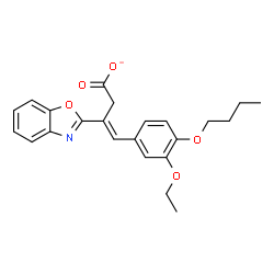 ChemSpider 2D Image | (3E)-3-(1,3-Benzoxazol-2-yl)-4-(4-butoxy-3-ethoxyphenyl)-3-butenoate | C23H24NO5