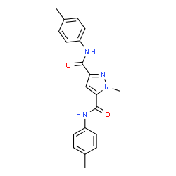 ChemSpider 2D Image | 1-Methyl-N,N'-bis(4-methylphenyl)-1H-pyrazole-3,5-dicarboxamide | C20H20N4O2