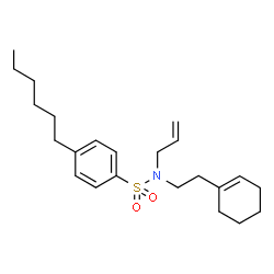 ChemSpider 2D Image | N-Allyl-N-[2-(1-cyclohexen-1-yl)ethyl]-4-hexylbenzenesulfonamide | C23H35NO2S