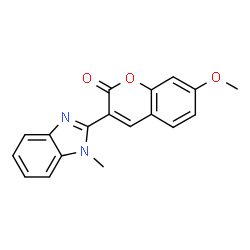 ChemSpider 2D Image | 7-Methoxy-3-(1-methyl-1H-benzoimidazol-2-yl)-chromen-2-one | C18H14N2O3