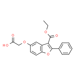 ChemSpider 2D Image | {[3-(Ethoxycarbonyl)-2-phenyl-1-benzofuran-5-yl]oxy}acetic acid | C19H16O6