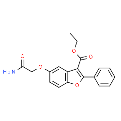 ChemSpider 2D Image | Ethyl 5-(2-amino-2-oxoethoxy)-2-phenyl-1-benzofuran-3-carboxylate | C19H17NO5