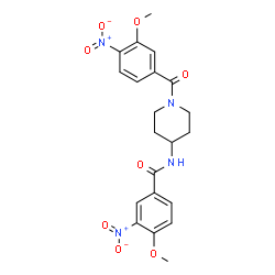 ChemSpider 2D Image | 4-Methoxy-N-[1-(3-methoxy-4-nitrobenzoyl)-4-piperidinyl]-3-nitrobenzamide | C21H22N4O8
