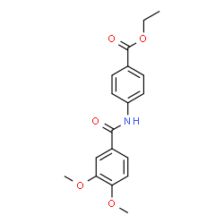 ChemSpider 2D Image | Ethyl 4-[(3,4-dimethoxybenzoyl)amino]benzoate | C18H19NO5