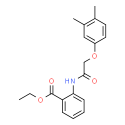 ChemSpider 2D Image | Ethyl 2-{[(3,4-dimethylphenoxy)acetyl]amino}benzoate | C19H21NO4