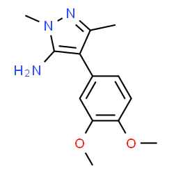 ChemSpider 2D Image | 4-(3,4-Dimethoxyphenyl)-1,3-dimethyl-1H-pyrazol-5-amine | C13H17N3O2