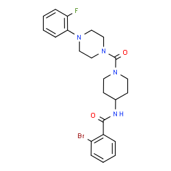 ChemSpider 2D Image | 2-Bromo-N-(1-{[4-(2-fluorophenyl)-1-piperazinyl]carbonyl}-4-piperidinyl)benzamide | C23H26BrFN4O2