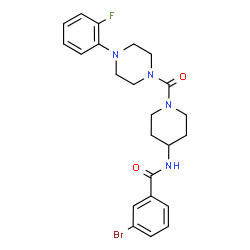 ChemSpider 2D Image | 3-Bromo-N-(1-{[4-(2-fluorophenyl)-1-piperazinyl]carbonyl}-4-piperidinyl)benzamide | C23H26BrFN4O2