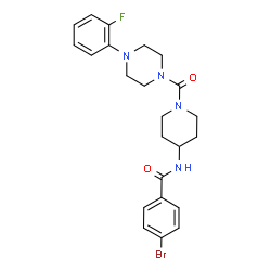 ChemSpider 2D Image | 4-Bromo-N-(1-{[4-(2-fluorophenyl)-1-piperazinyl]carbonyl}-4-piperidinyl)benzamide | C23H26BrFN4O2