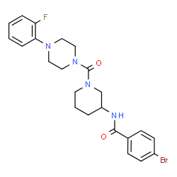 ChemSpider 2D Image | 4-Bromo-N-(1-{[4-(2-fluorophenyl)-1-piperazinyl]carbonyl}-3-piperidinyl)benzamide | C23H26BrFN4O2