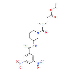 ChemSpider 2D Image | Ethyl N-({3-[(3,5-dinitrobenzoyl)amino]-1-piperidinyl}carbonyl)-N-methyl-beta-alaninate | C19H25N5O8