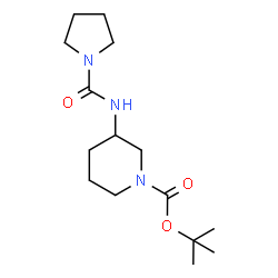 ChemSpider 2D Image | 2-Methyl-2-propanyl 3-[(1-pyrrolidinylcarbonyl)amino]-1-piperidinecarboxylate | C15H27N3O3