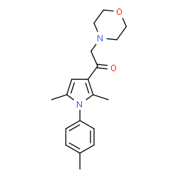 ChemSpider 2D Image | 1-[2,5-Dimethyl-1-(4-methylphenyl)-1H-pyrrol-3-yl]-2-(4-morpholinyl)ethanone | C19H24N2O2