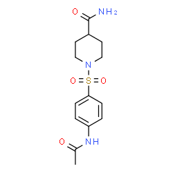 ChemSpider 2D Image | 1-[(4-Acetamidophenyl)sulfonyl]-4-piperidinecarboxamide | C14H19N3O4S