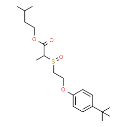 ChemSpider 2D Image | 3-Methylbutyl 2-({2-[4-(2-methyl-2-propanyl)phenoxy]ethyl}sulfinyl)propanoate | C20H32O4S