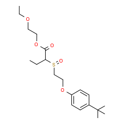 ChemSpider 2D Image | 2-Ethoxyethyl 2-({2-[4-(2-methyl-2-propanyl)phenoxy]ethyl}sulfinyl)butanoate | C20H32O5S