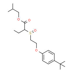 ChemSpider 2D Image | Isobutyl 2-({2-[4-(2-methyl-2-propanyl)phenoxy]ethyl}sulfinyl)butanoate | C20H32O4S