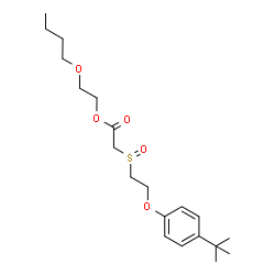 ChemSpider 2D Image | 2-Butoxyethyl ({2-[4-(2-methyl-2-propanyl)phenoxy]ethyl}sulfinyl)acetate | C20H32O5S