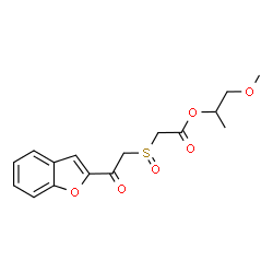 ChemSpider 2D Image | 1-Methoxy-2-propanyl {[2-(1-benzofuran-2-yl)-2-oxoethyl]sulfinyl}acetate | C16H18O6S