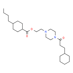 ChemSpider 2D Image | 2-[4-(3-Cyclohexylpropanoyl)-1-piperazinyl]ethyl 4-butylcyclohexanecarboxylate | C26H46N2O3