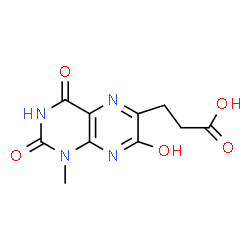 ChemSpider 2D Image | 3-(7-Hydroxy-1-methyl-2,4-dioxo-1,2,3,4-tetrahydro-6-pteridinyl)propanoic acid | C10H10N4O5