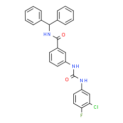 ChemSpider 2D Image | 3-{[(3-Chloro-4-fluorophenyl)carbamoyl]amino}-N-(diphenylmethyl)benzamide | C27H21ClFN3O2