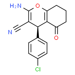 ChemSpider 2D Image | (4S)-2-Amino-4-(4-chlorophenyl)-5-oxo-5,6,7,8-tetrahydro-4H-chromene-3-carbonitrile | C16H13ClN2O2