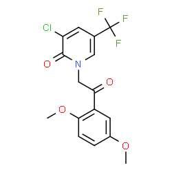 ChemSpider 2D Image | 3-Chloro-1-[2-(2,5-dimethoxyphenyl)-2-oxoethyl]-5-(trifluoromethyl)-2(1H)-pyridinone | C16H13ClF3NO4