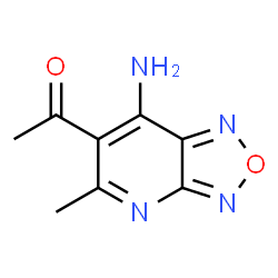 ChemSpider 2D Image | 1-(7-Amino-5-methyl[1,2,5]oxadiazolo[3,4-b]pyridin-6-yl)ethanone | C8H8N4O2