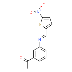 ChemSpider 2D Image | 1-(3-{(E)-[(5-Nitro-2-thienyl)methylene]amino}phenyl)ethanone | C13H10N2O3S