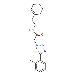 ChemSpider 2D Image | N-[2-(1-Cyclohexen-1-yl)ethyl]-2-[5-(2-methylphenyl)-2H-tetrazol-2-yl]acetamide | C18H23N5O