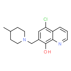 ChemSpider 2D Image | 5-Chloro-7-((4-methylpiperidin-1-yl)methyl)quinolin-8-ol | C16H19ClN2O