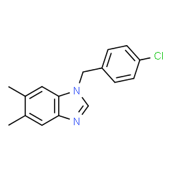 ChemSpider 2D Image | 1-(4-Chlorobenzyl)-5,6-dimethyl-1H-benzimidazole | C16H15ClN2